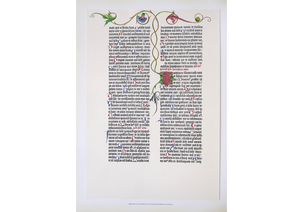 Biblia Gutenberg o 42 lineas-Incunables Libros Antiguos-libro facsimil-Vicent Garcia Editores-2 pagina.